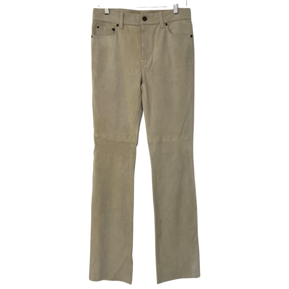 Lauren Ralph Lauren Goat Suede Bootcut Pants Parchment Beige Size 4 NWT Boho